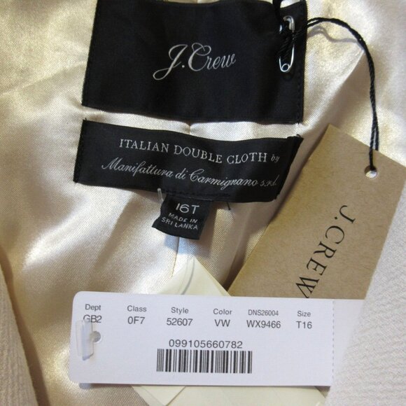 NWT J.Crew Classic Lady Day Coat in Vintage White Ivory Doublecloth Wool 16T - Picture 6 of 13